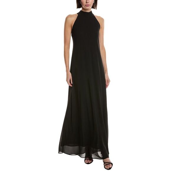 Carla Ruiz WomensHalter Mock Neck Maxi Dress Black